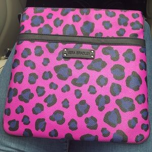 Vera Bradley Leather Purple Leopard Crossbody
